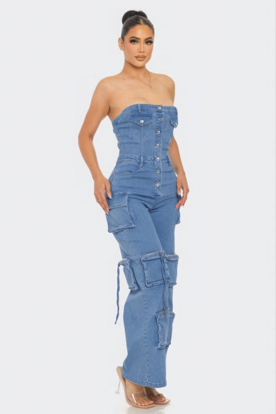 Kelly Stretch Denim Jumpsuit