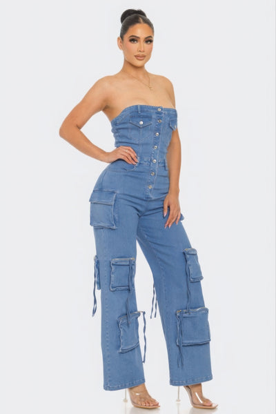 Kelly Stretch Denim Jumpsuit