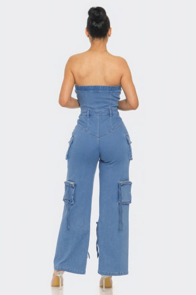 Kelly Stretch Denim Jumpsuit