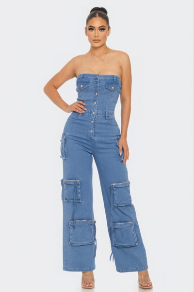 Kelly Stretch Denim Jumpsuit