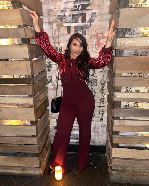 Leticia Burgundy Jumpsuit