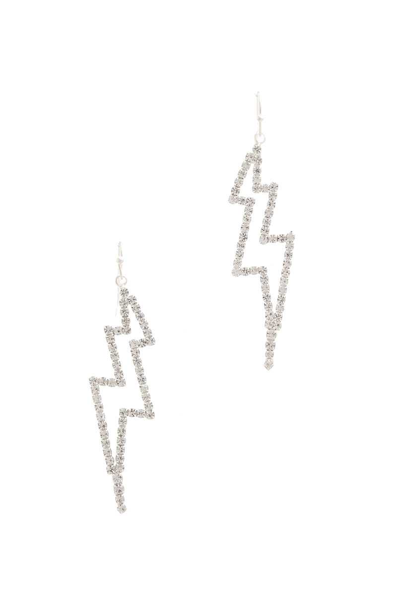 Rhinestone Lighting Bolt Drop Earring