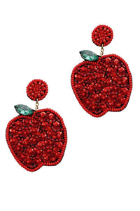 Fashion Cute Seed Bead Apple Drop Earring
