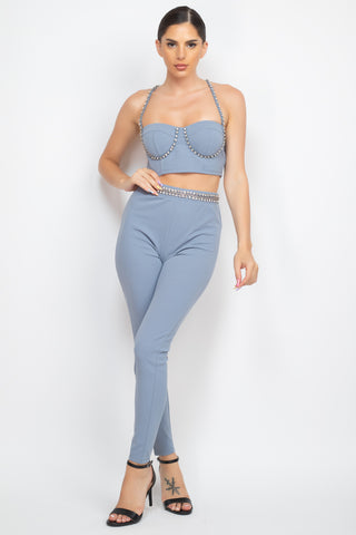 Stone Blue Pants Set