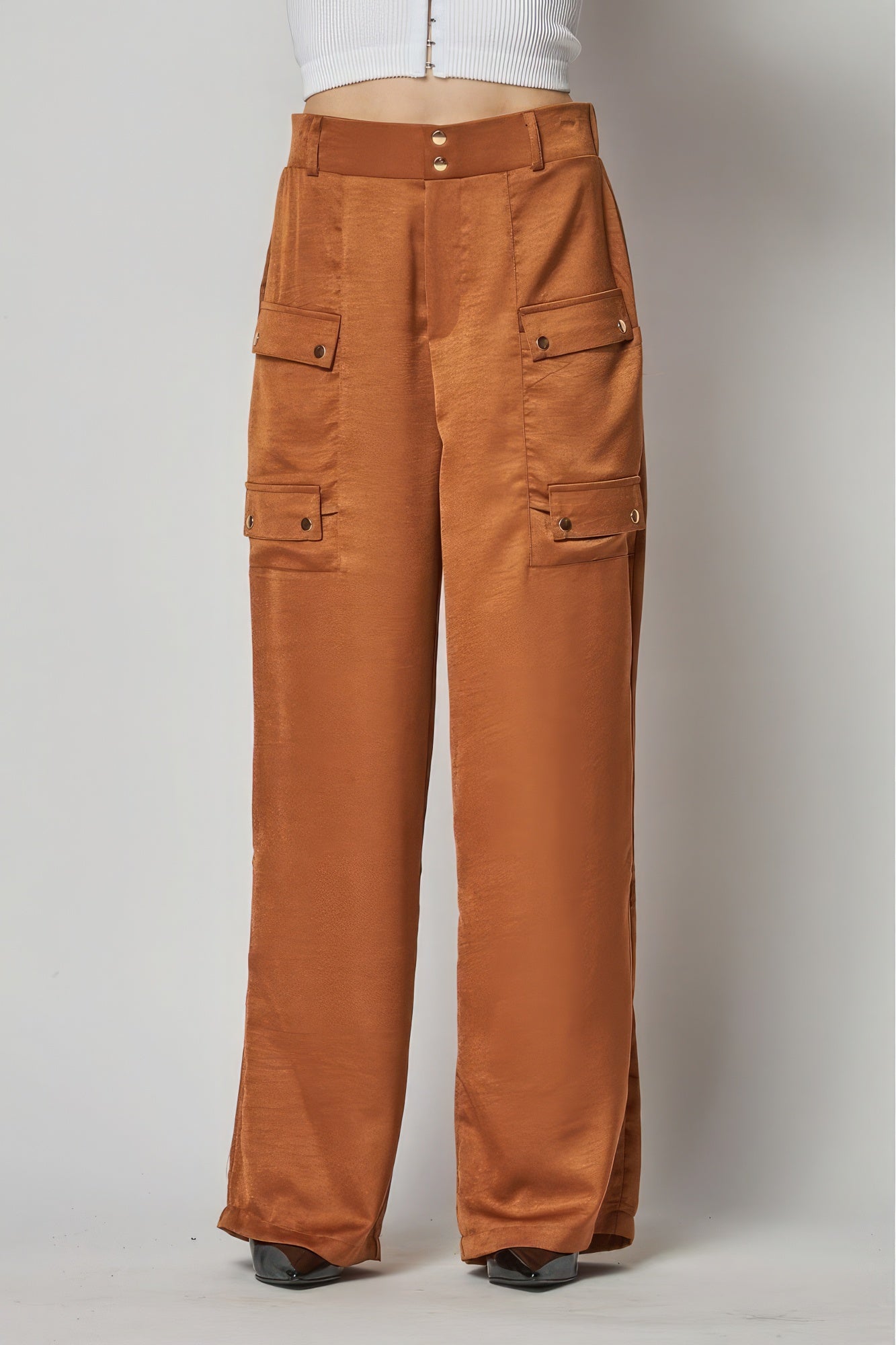 Vanesa Satin Cargo Pant