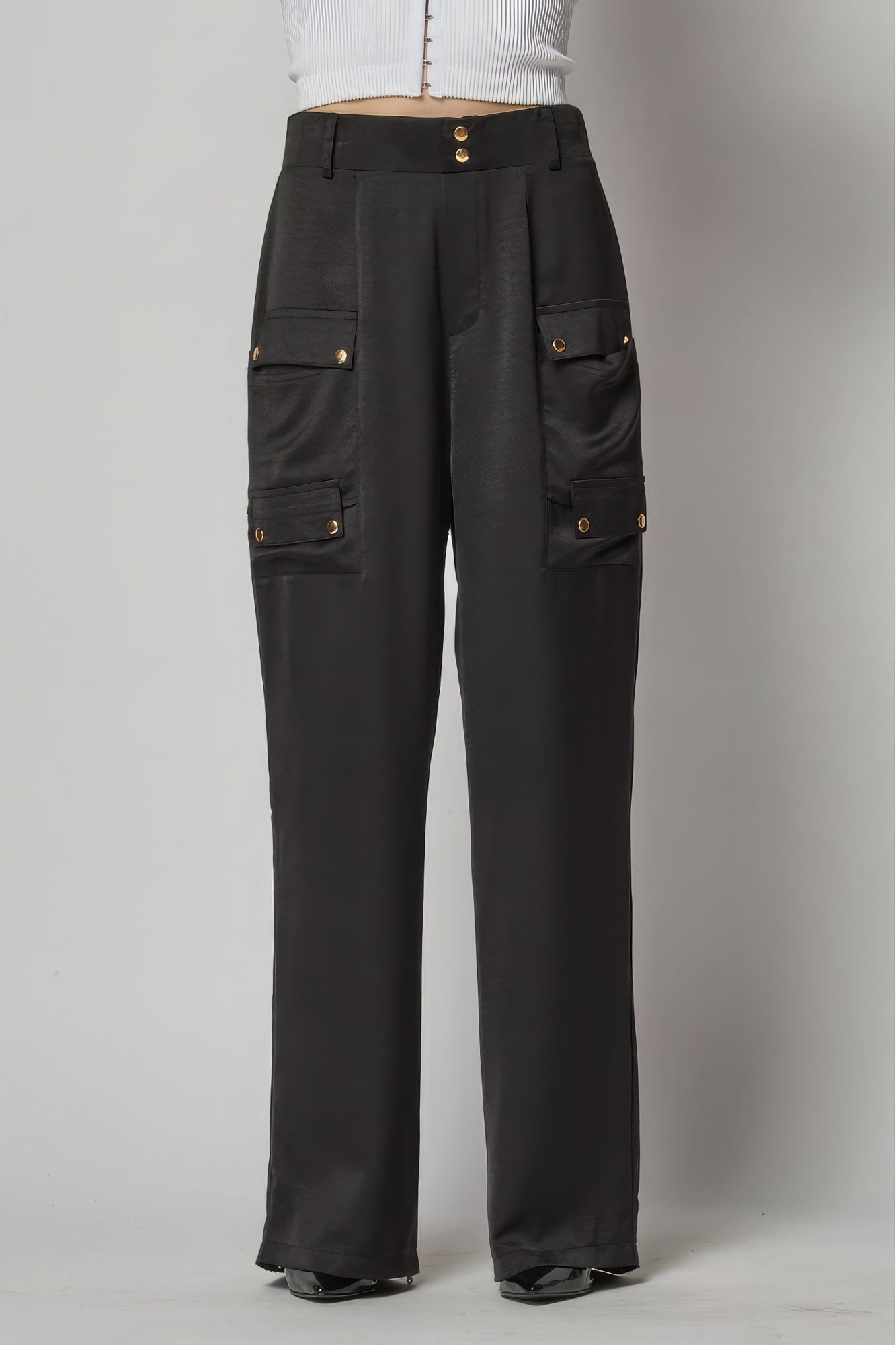 Vanesa Satin Cargo Pant