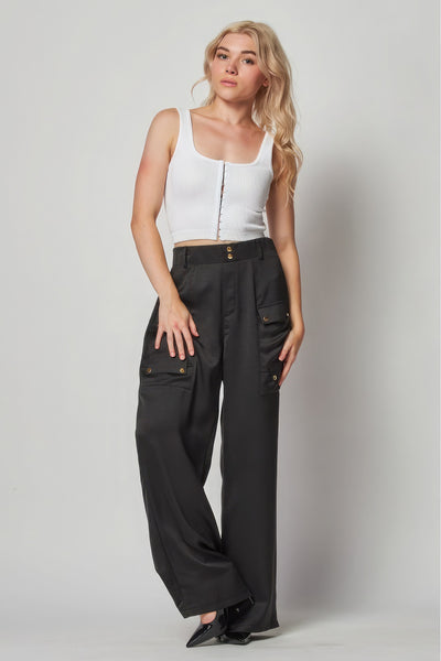 Vanesa Satin Cargo Pant