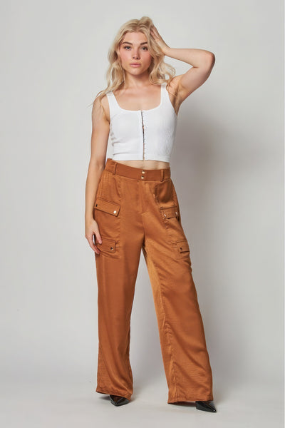 Vanesa Satin Cargo Pant